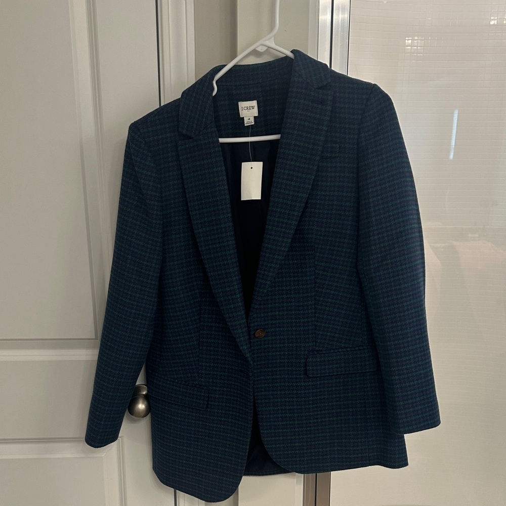 Men's Navy Checkered Blazer